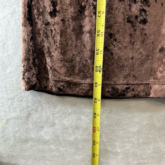 Free People Jumpsuit XS Night Fever Velvet Plunge Flutter Sleeve Wide Leg Brown - Picture 15 of 15